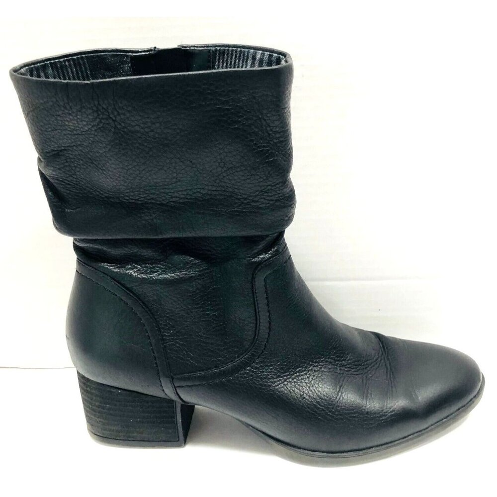 Abeo Black Leather Mid-Calf Ankle Boots